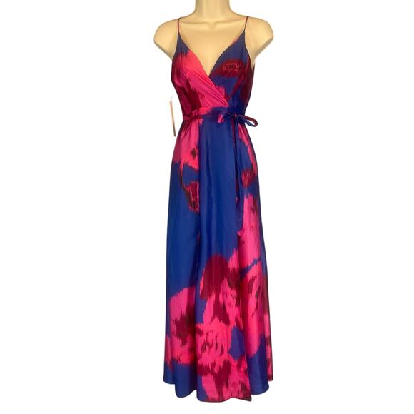 Anthropologie Hutch Floral Leah Wrap Vibrant Sleeveless Maxi Dress XXSP NWT - Picture 2 of 9